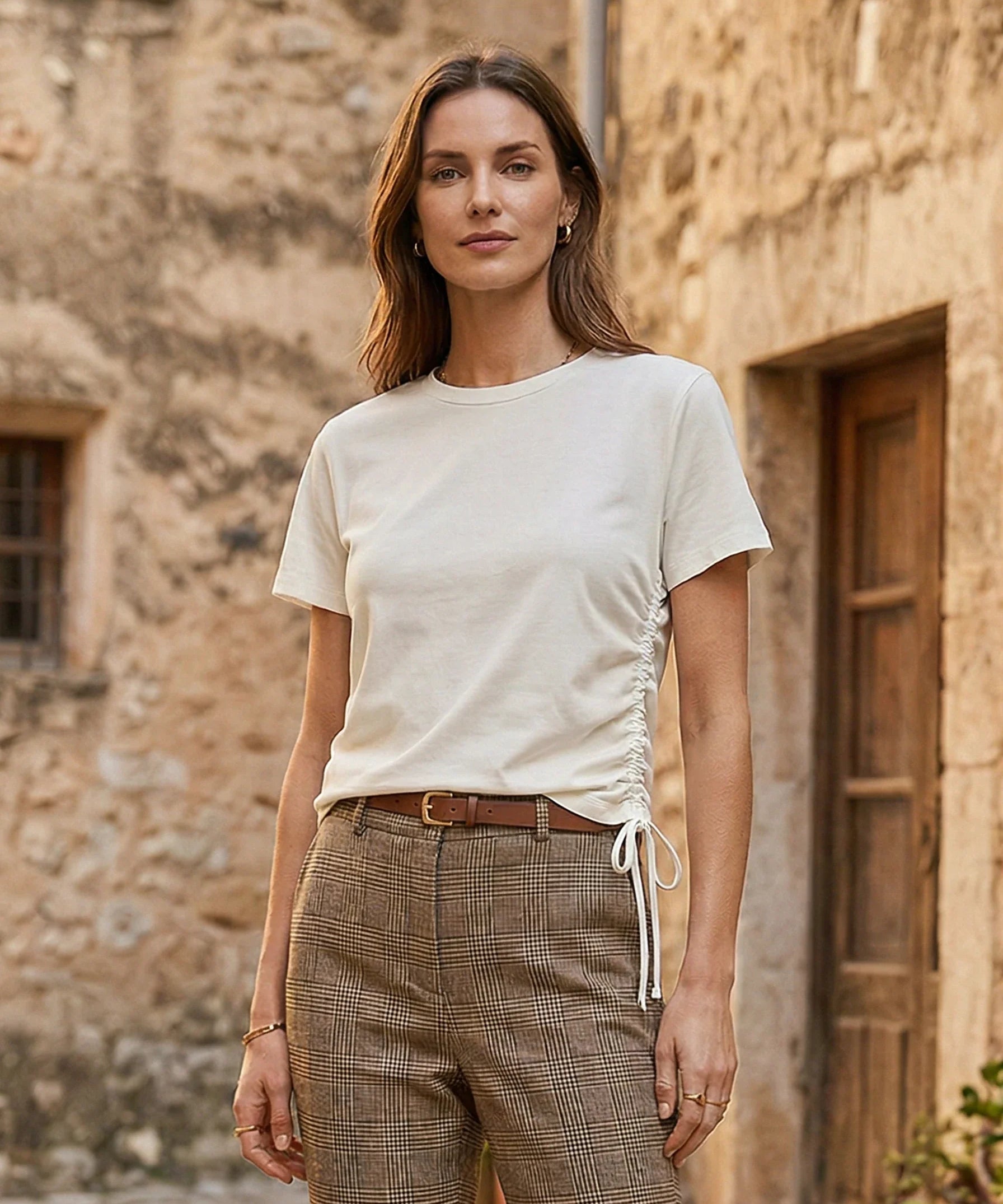Side Ruched Short Sleeve T-Shirt
