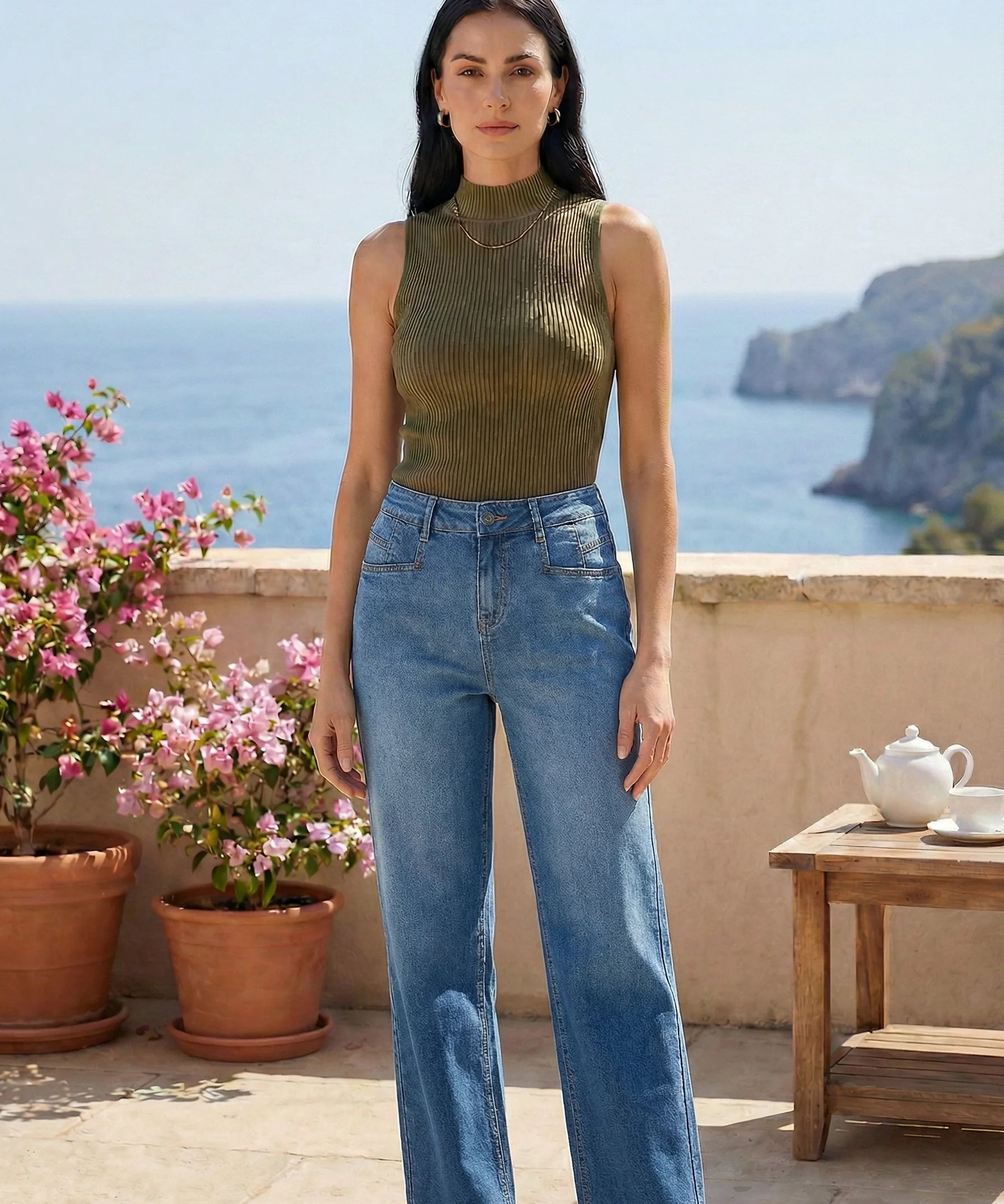 High-Waist Wide-Leg Jeans