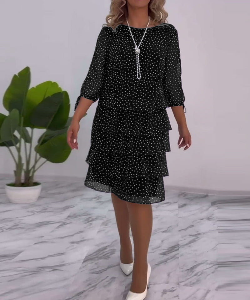 Polka Dot Print Layered Dress