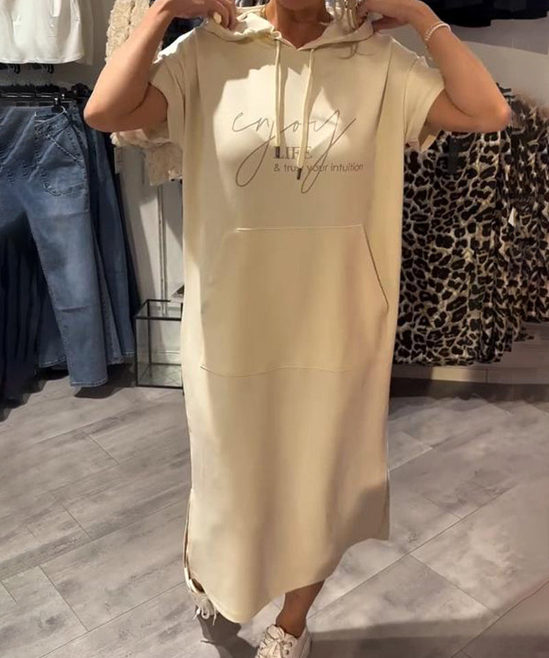Relaxed Fit Pullover Hoodie Dress