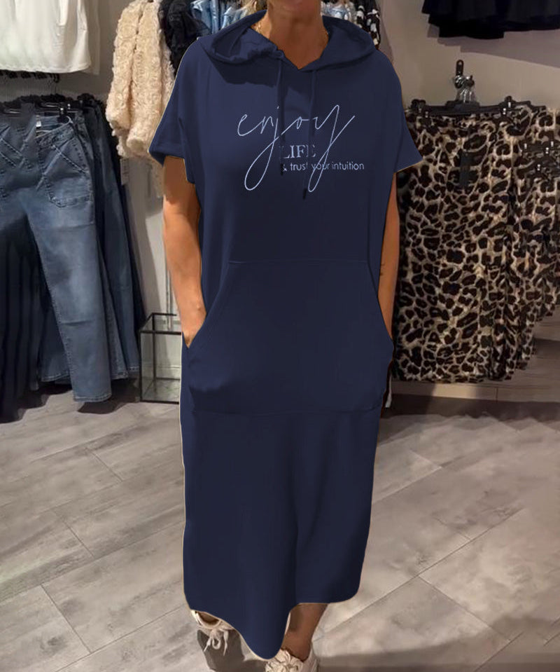 Relaxed Fit Pullover Hoodie Dress
