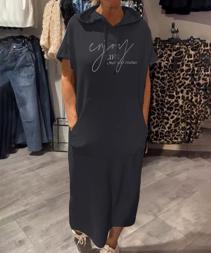 Relaxed Fit Pullover Hoodie Dress