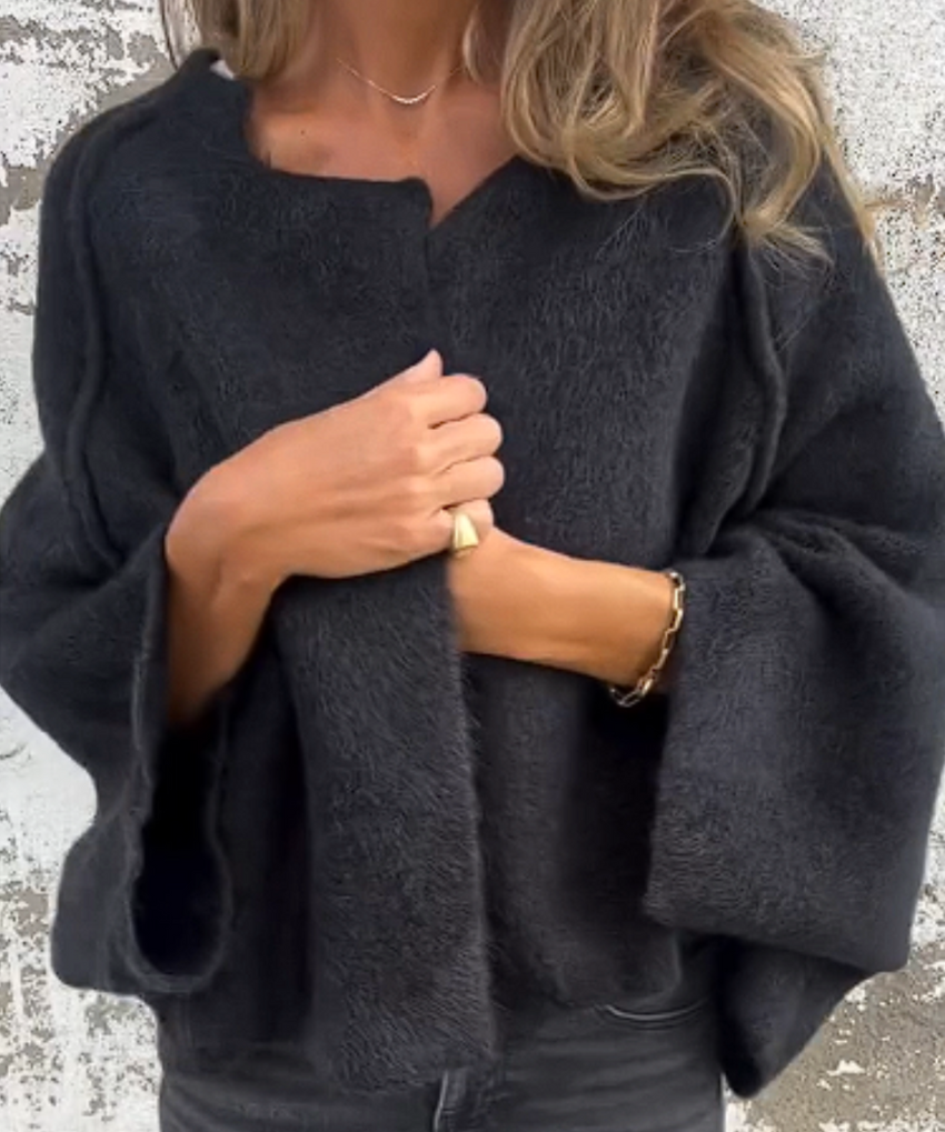 Neutral Draped Knit Top
