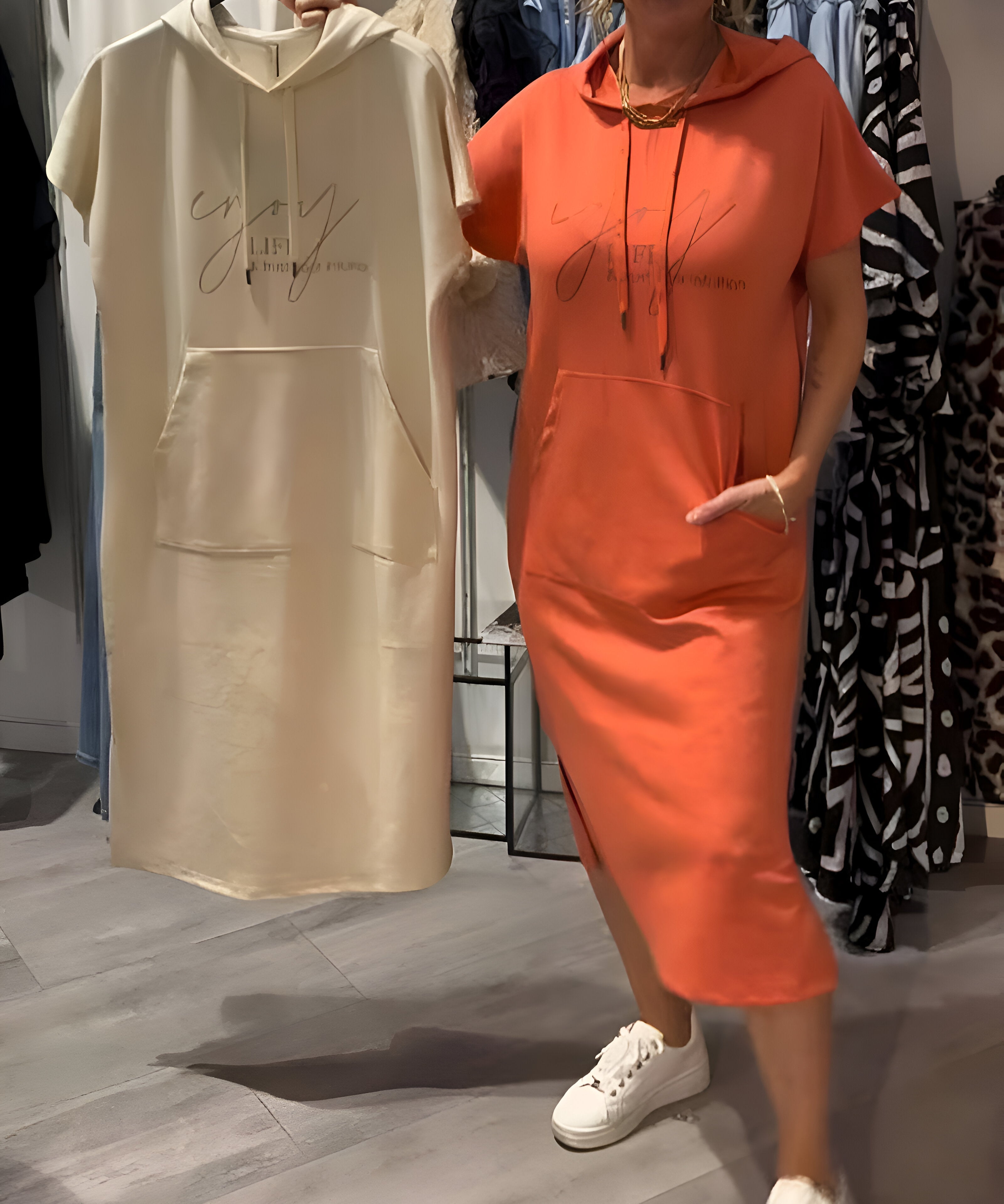 Relaxed Fit Pullover Hoodie Dress