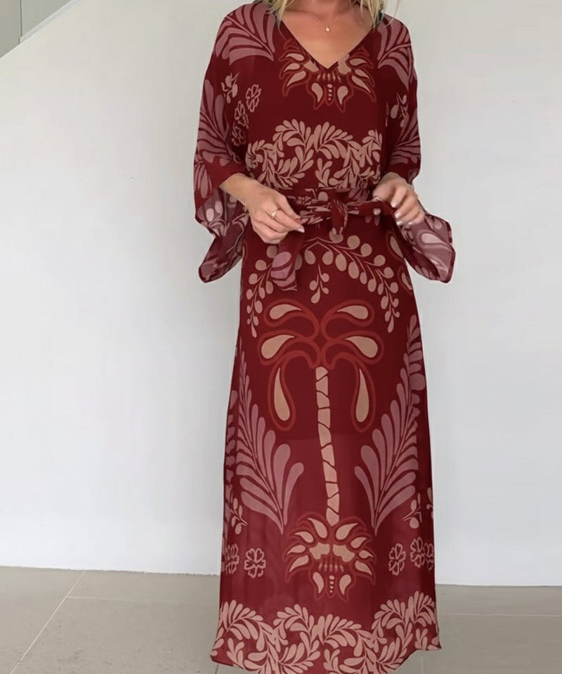 Bohemian V-Neck Loose Dress