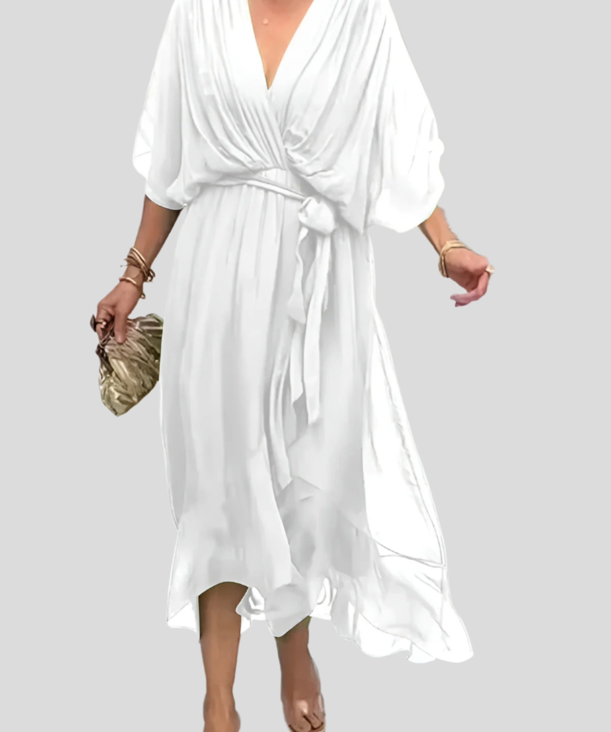 Gentle Tiered Ruffle Midi Dress