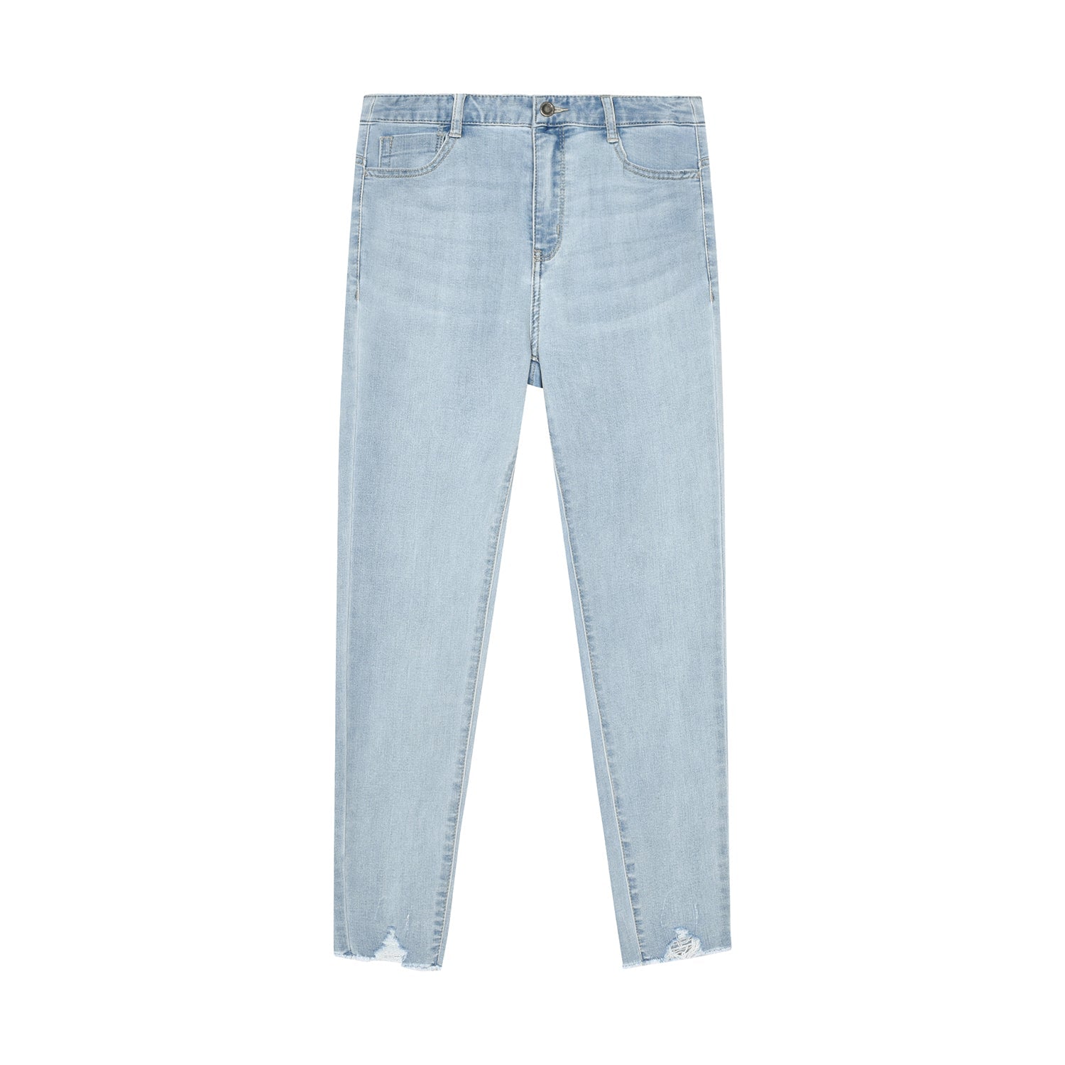 Straight-Leg Jeans with Hem Slits