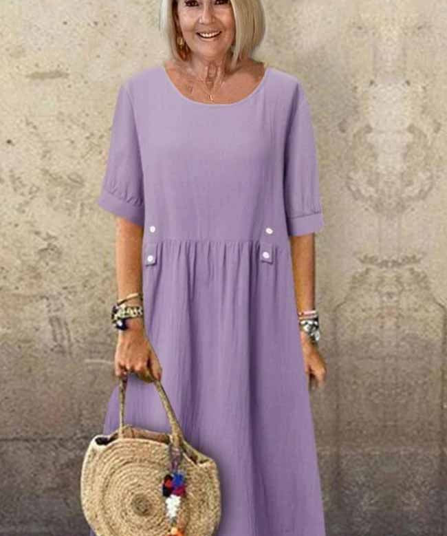 Round Neck Loose Casual Dress