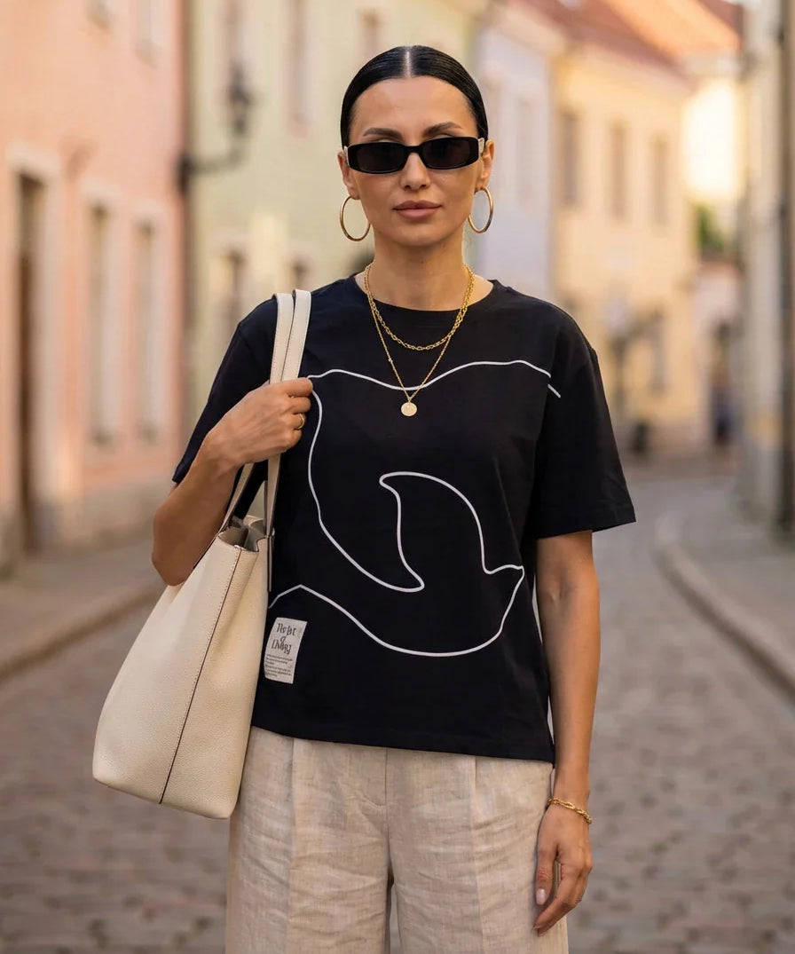 Graphic Print Crew Neck T-Shirt
