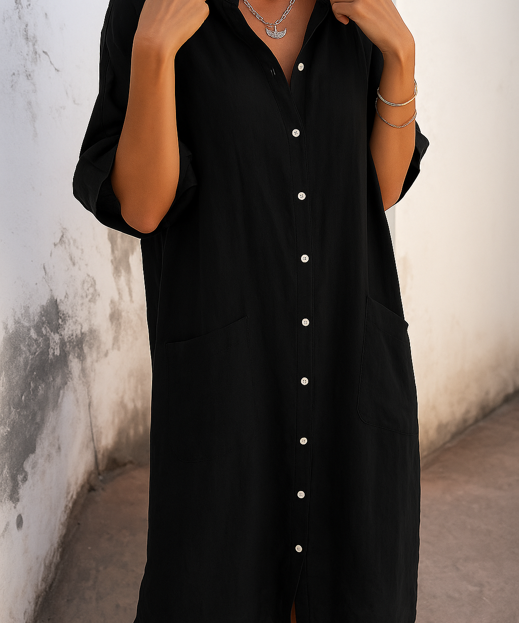Everyday Shirt Dress with Relaxed Silhouette