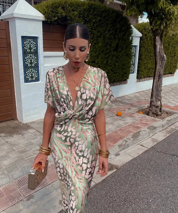 CLARANDRA | COPPER MIDI DRESS