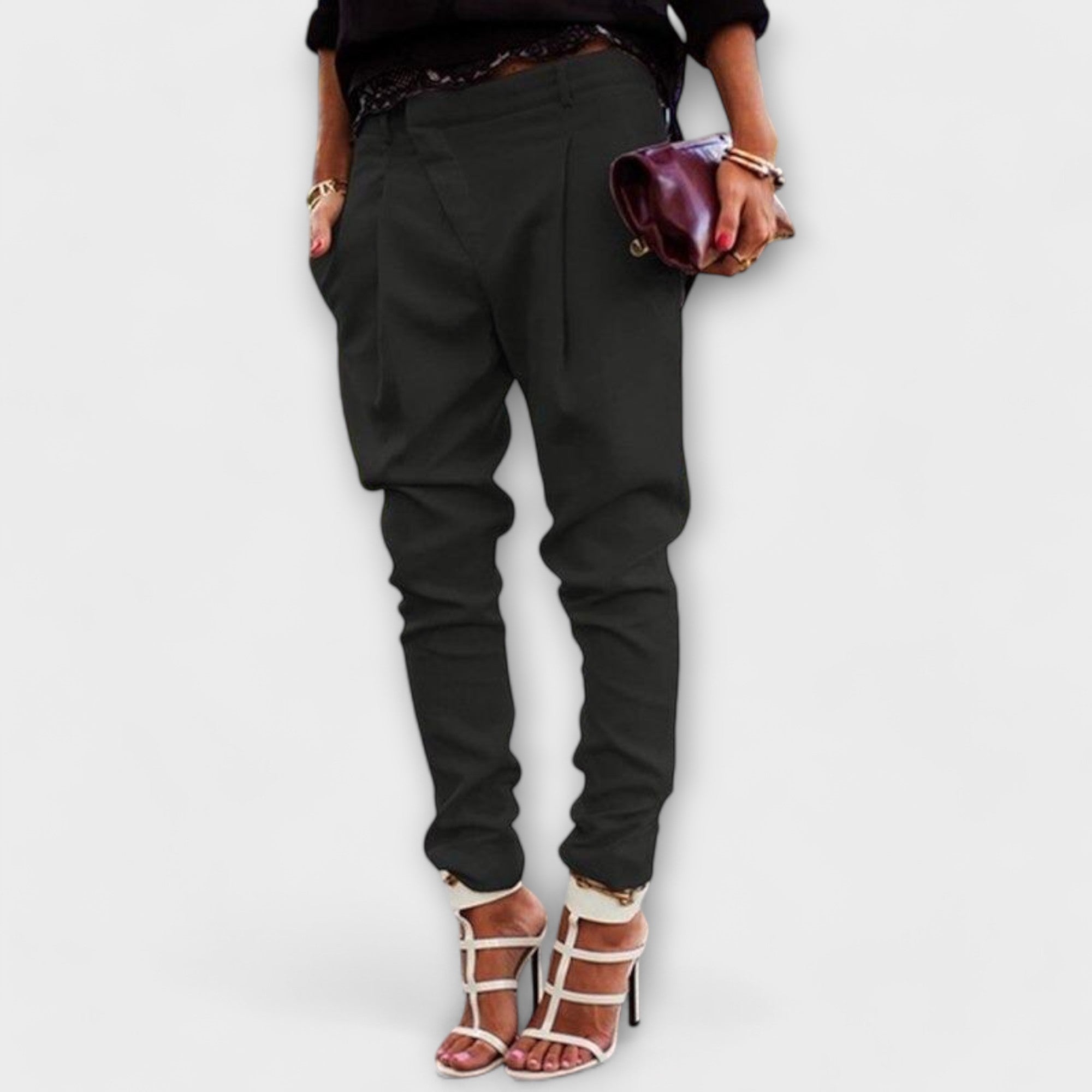 Aravelle – High-Waist Pants with Pleats
