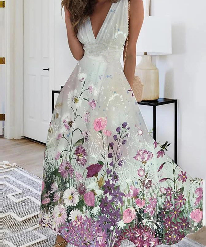 Boho Style Sleeveless Long Dress