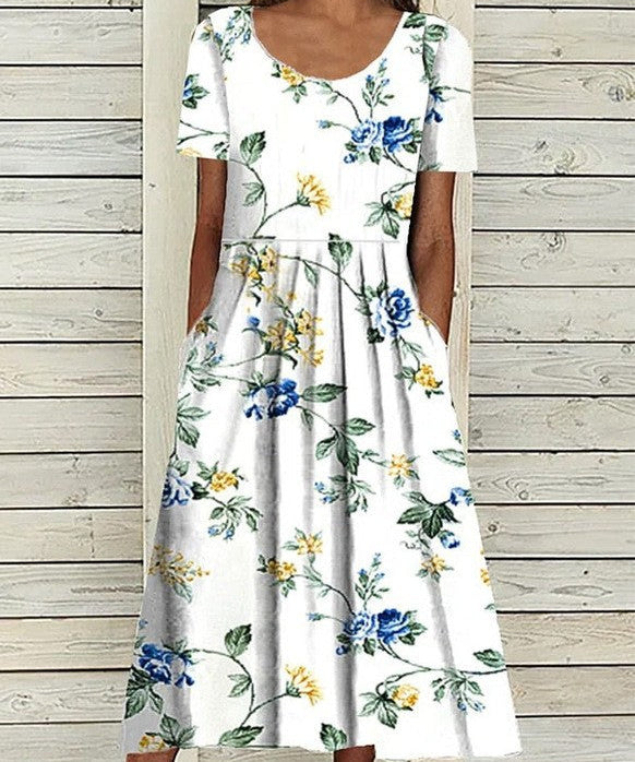 Casual Round Neck Long Dress