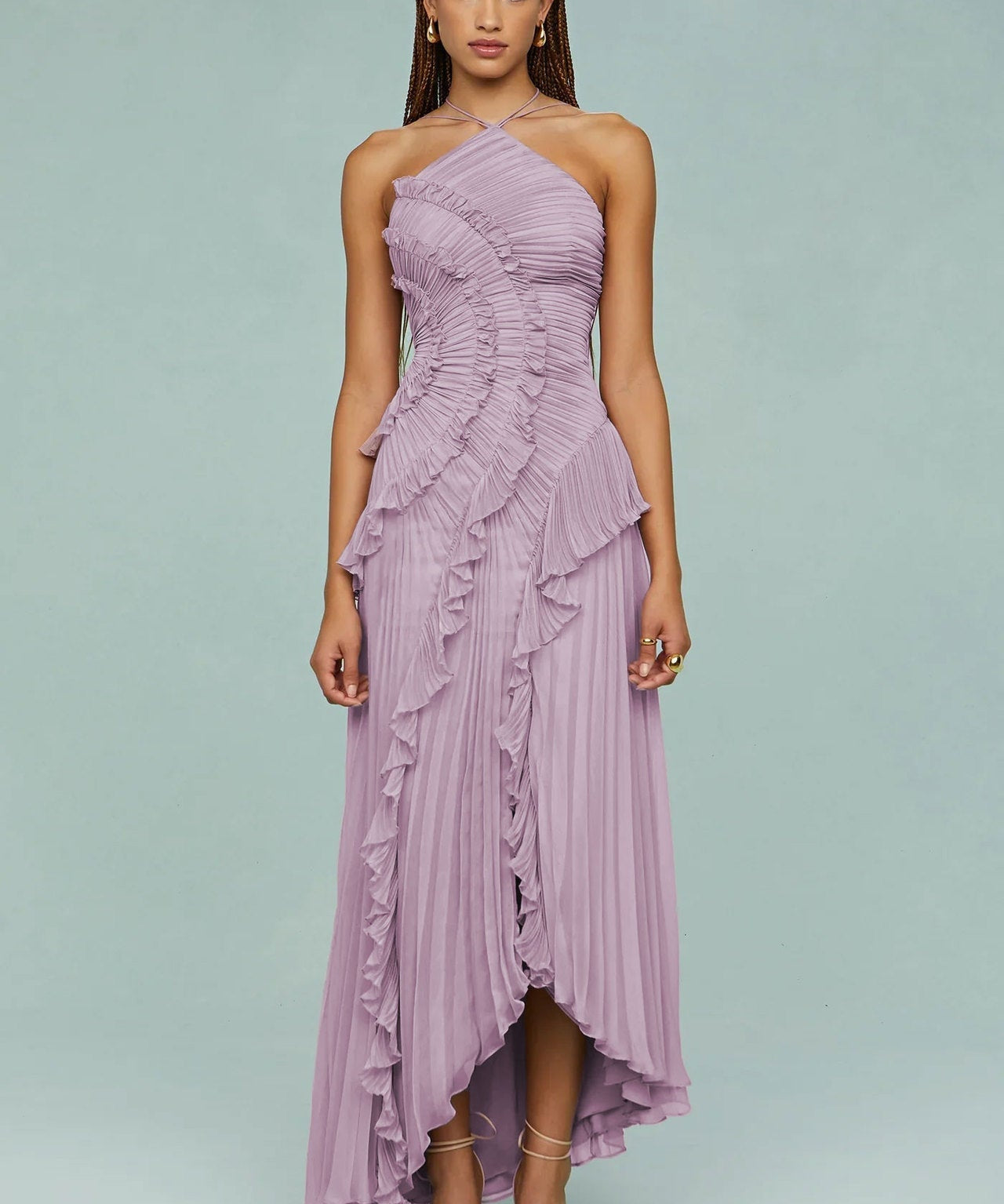 Slimming Pleated Chiffon Dress – Flowy Favorite for Coastal Getaways