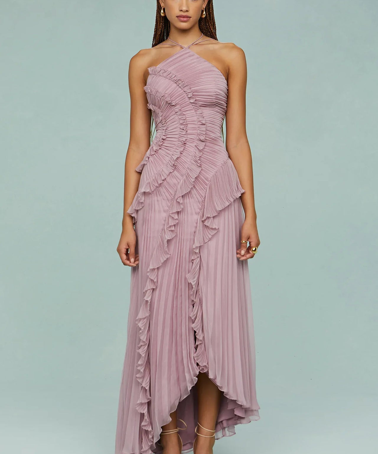 Slimming Pleated Chiffon Dress – Flowy Favorite for Coastal Getaways
