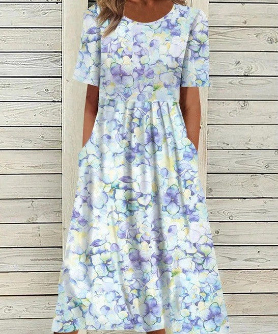 Casual Round Neck Long Dress