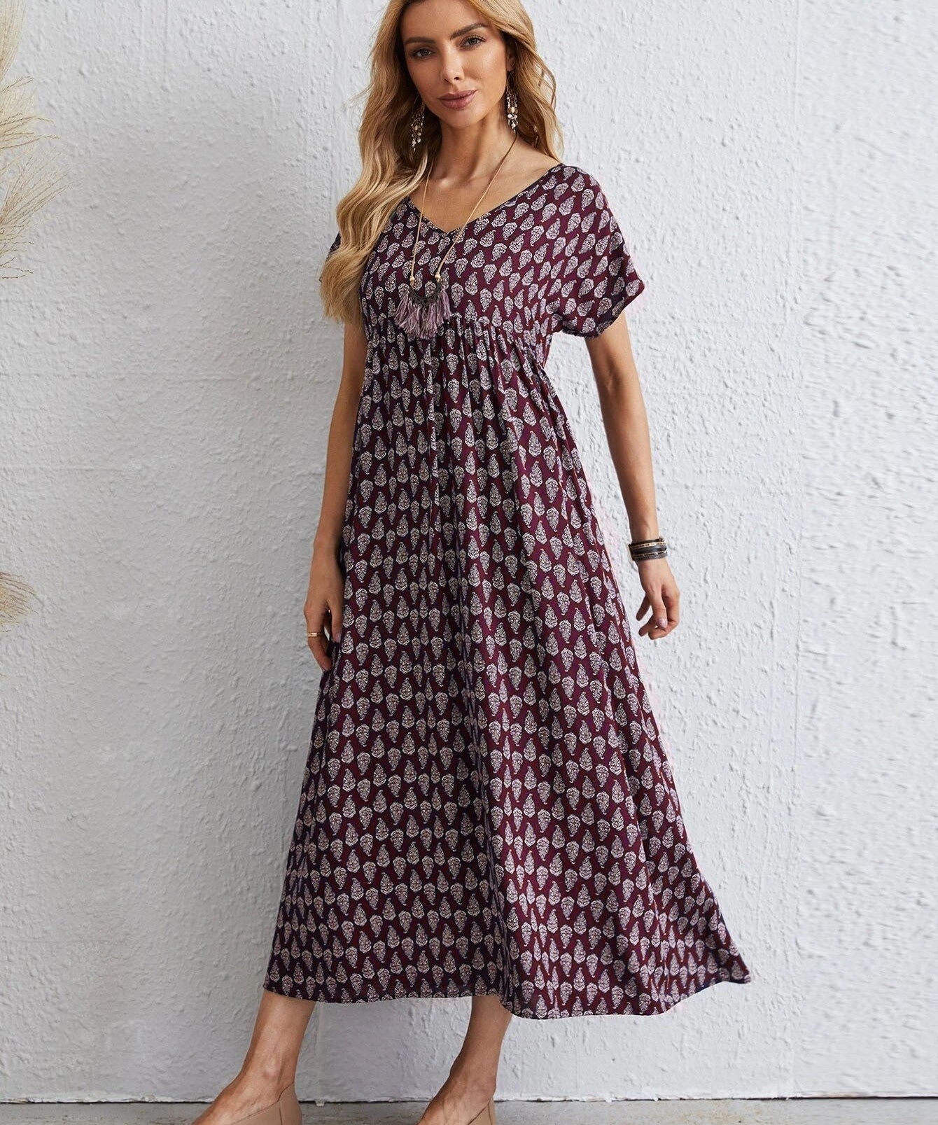Soft Flowing Maxi Dress with Sleeves