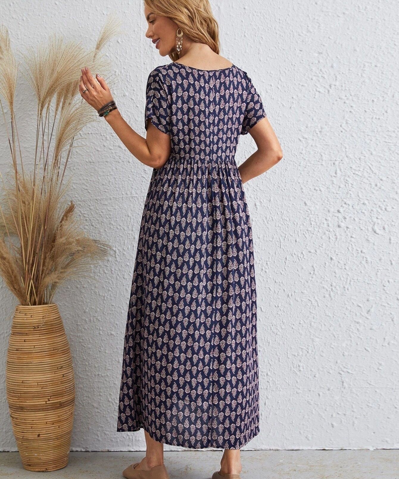 Soft Flowing Maxi Dress with Sleeves