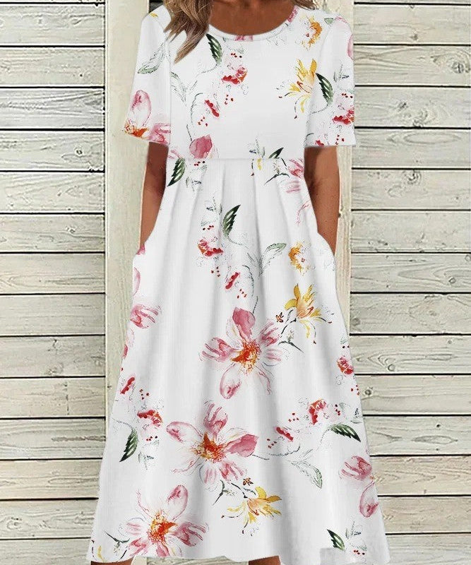 Casual Round Neck Long Dress
