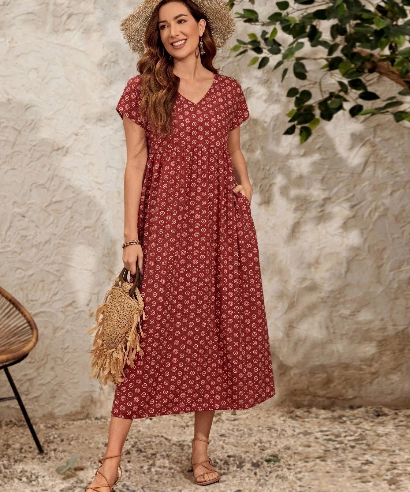 Soft Flowing Maxi Dress with Sleeves