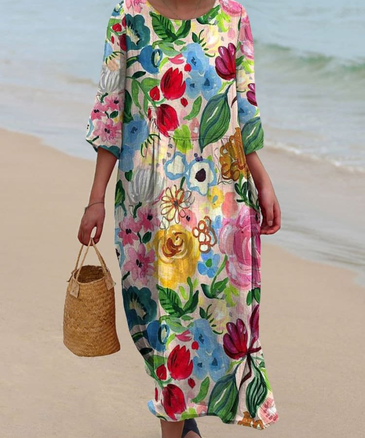 Trendy Floral Printed Midi Dress