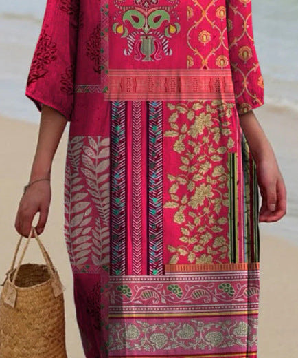 Trendy Floral Printed Midi Dress