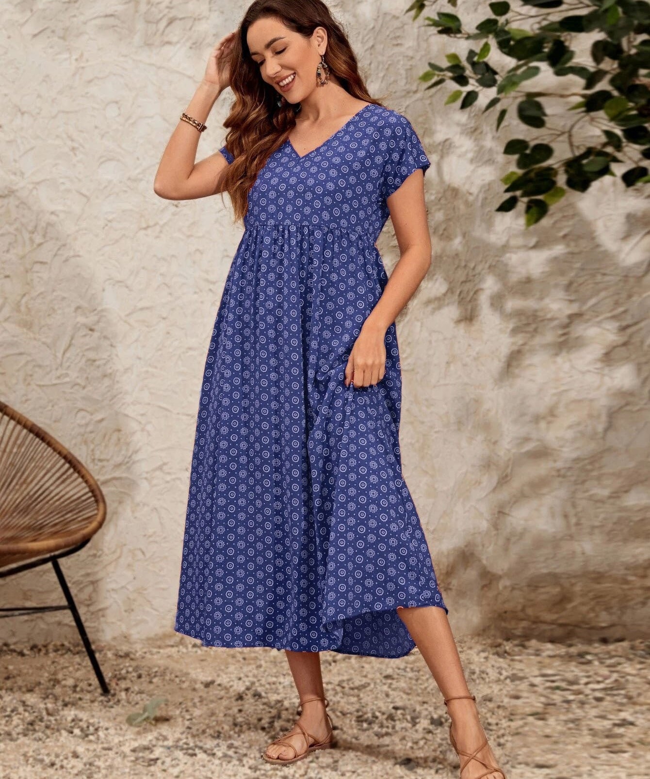 Soft Flowing Maxi Dress with Sleeves