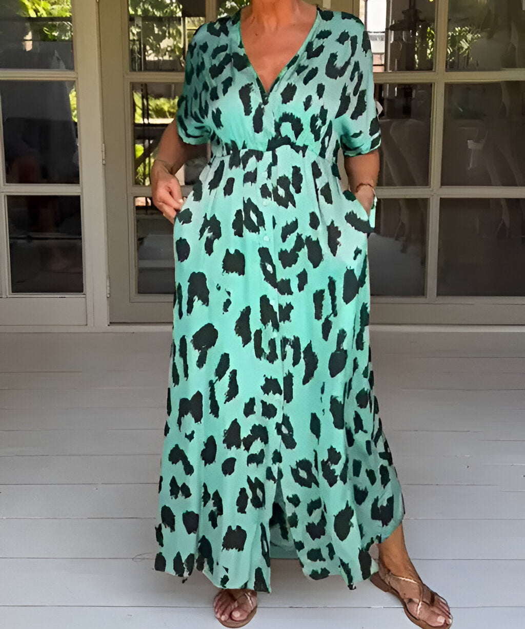 Leopard Print Stylish Maxi Dress