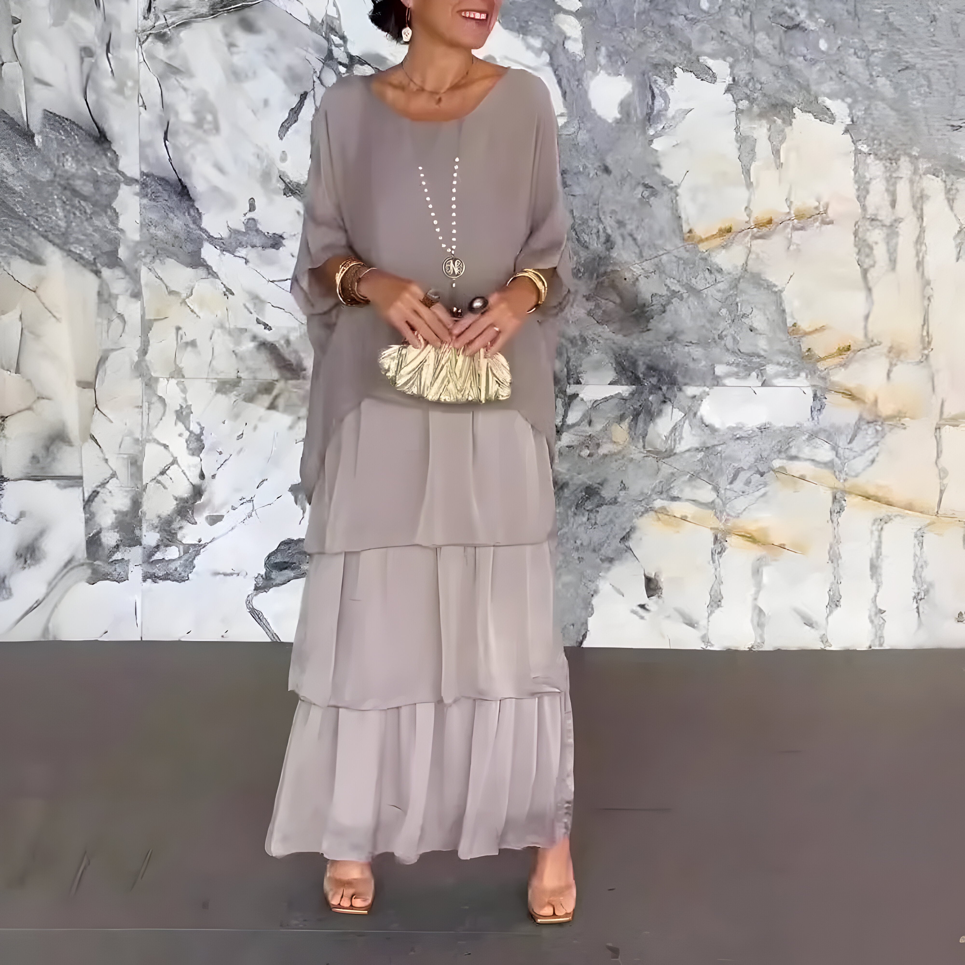 Chic Luna Dress with Soft Layered Dress