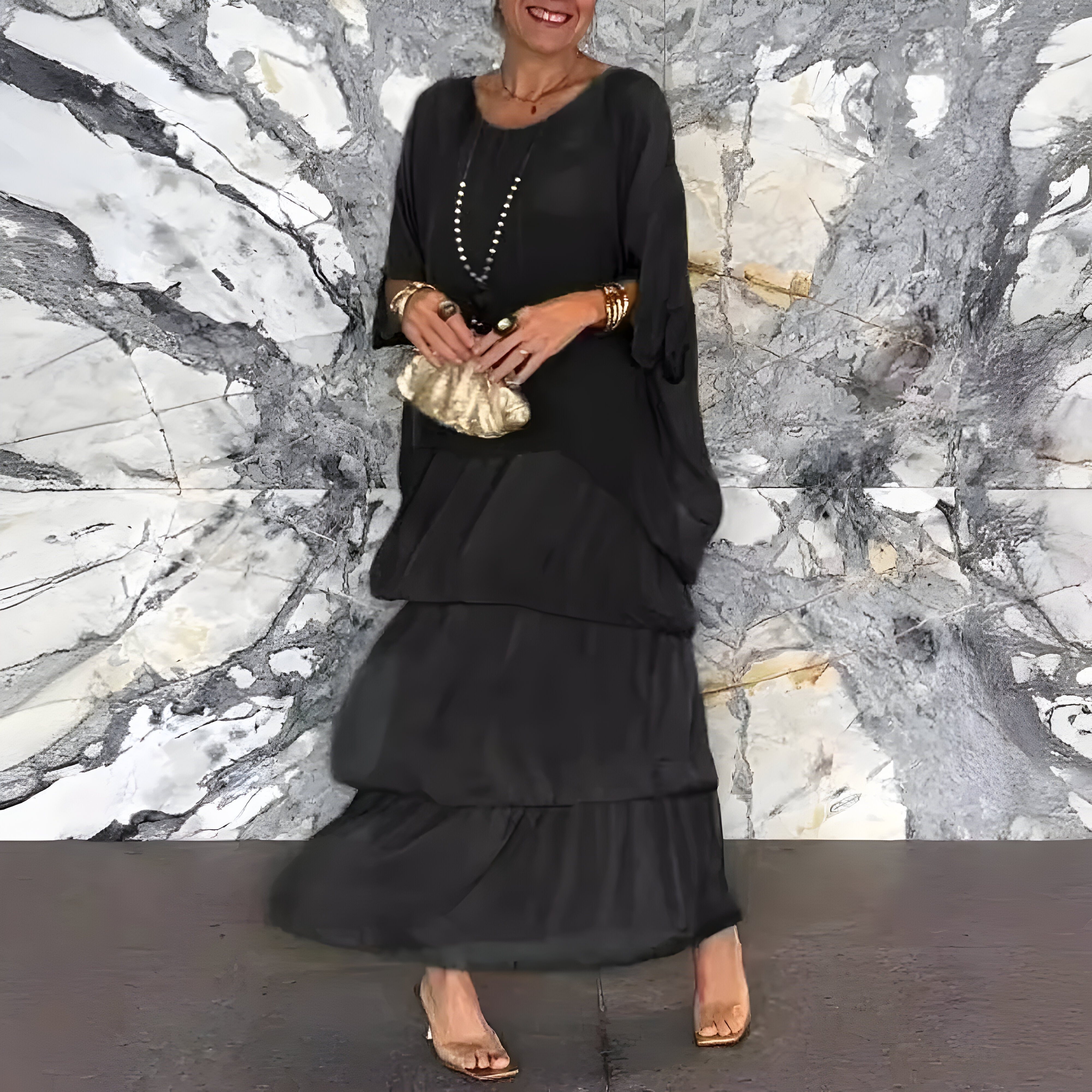 Chic Luna Dress with Soft Layered Dress