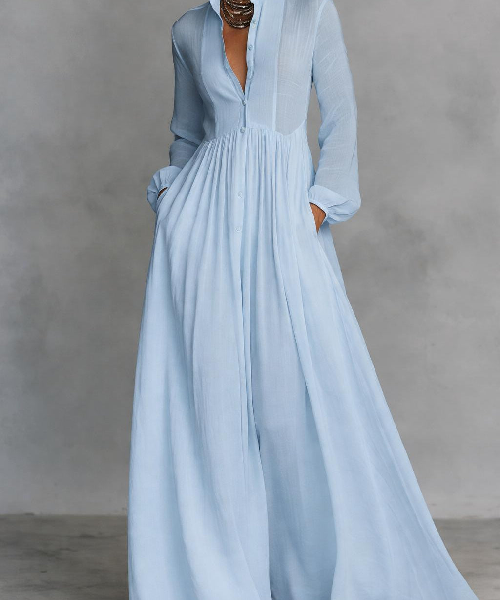 Serena | Flowing Button-Front Maxi Dress