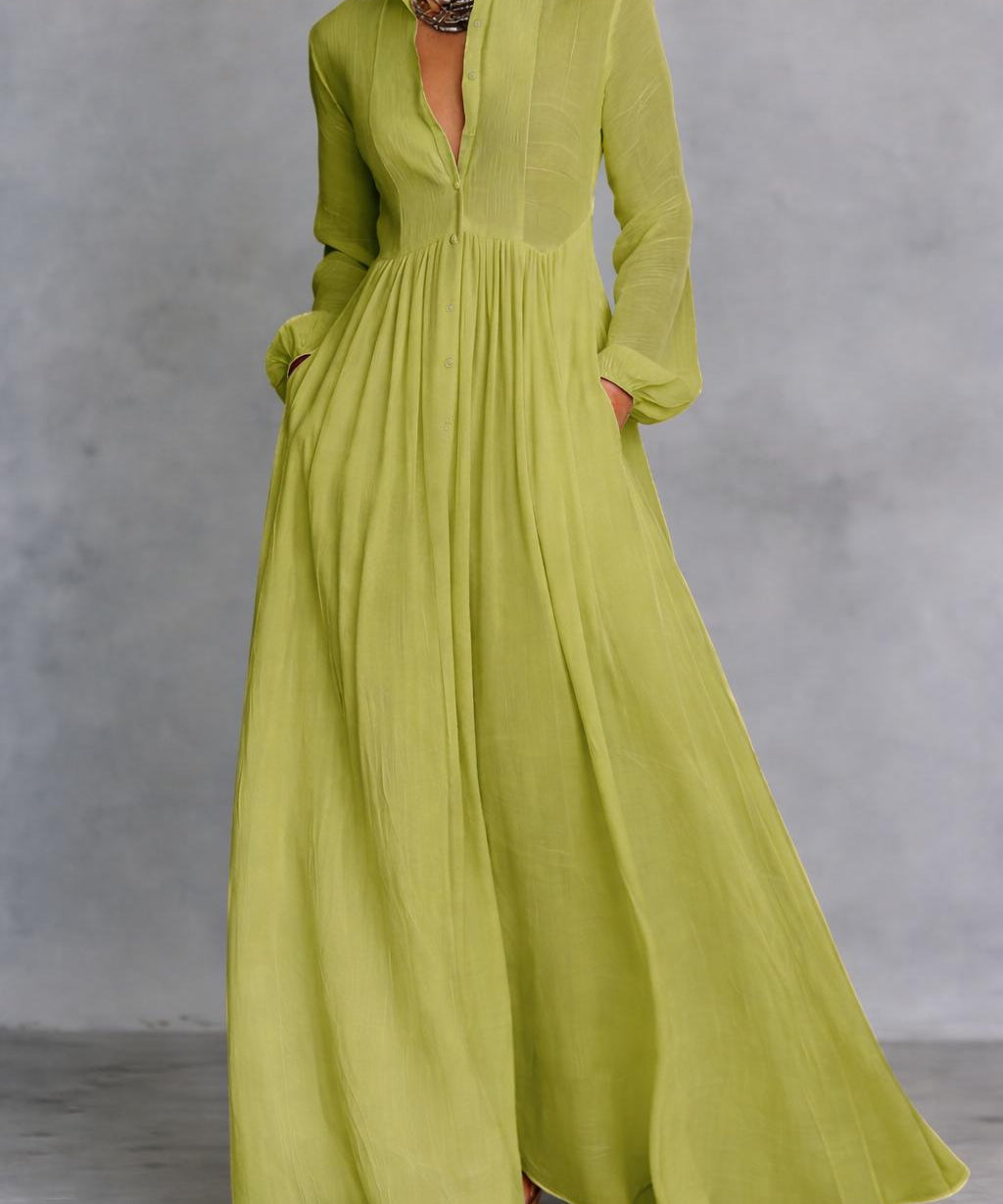 Serena | Flowing Button-Front Maxi Dress