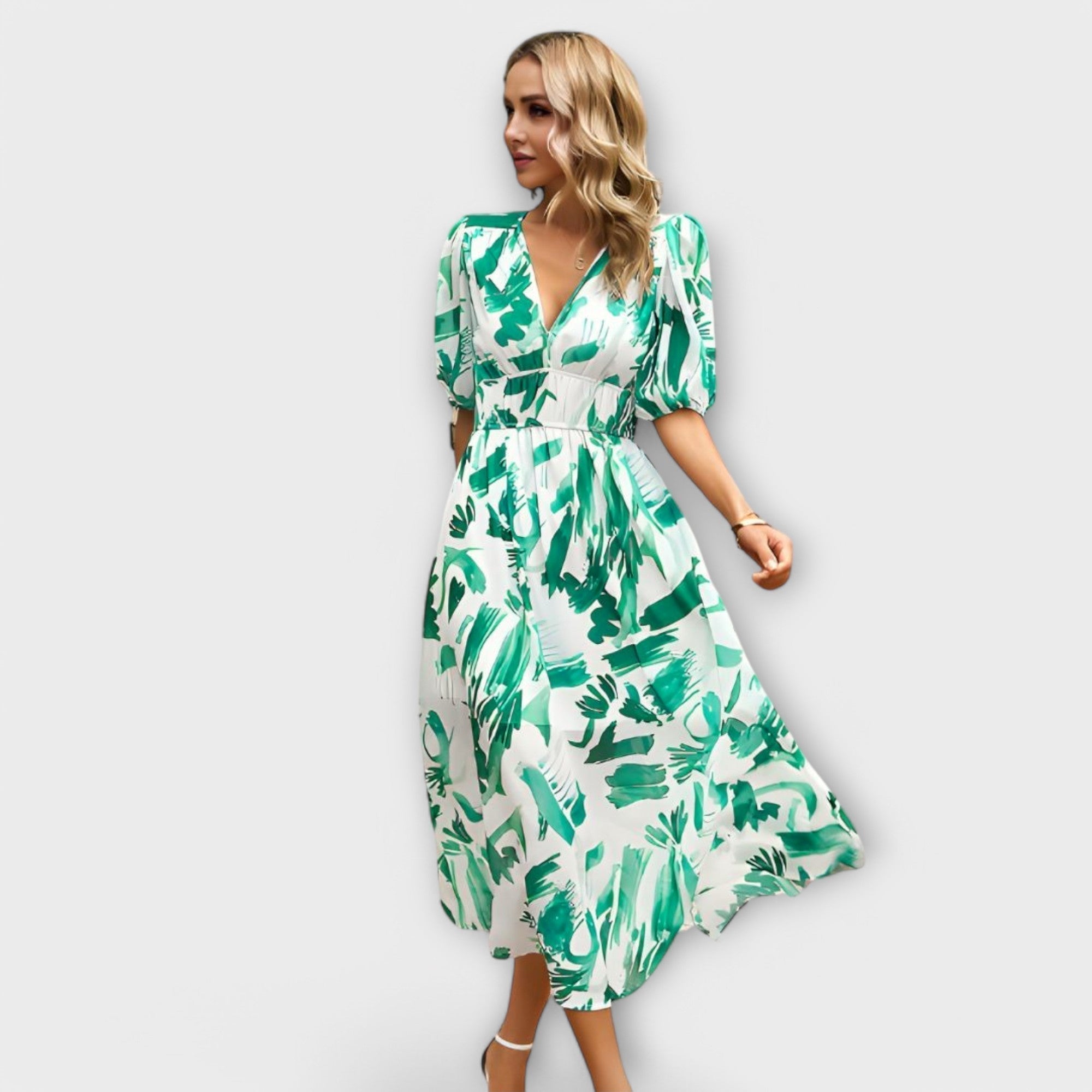 Taina – Maxi Dress with Puff Sleeves