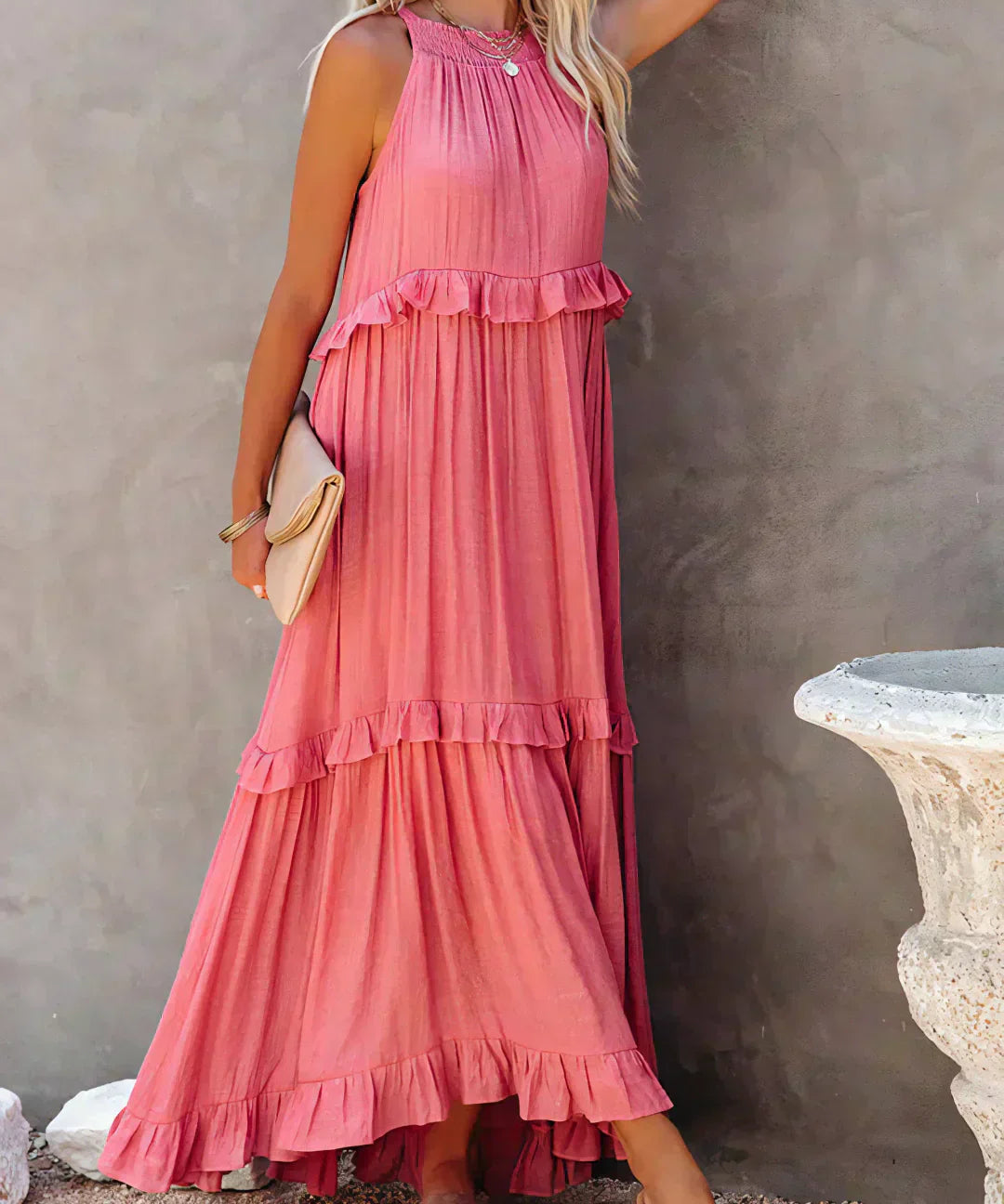 Soft Ruffle Casual Dress – Lightweight, Flowy Summer Style Perfect for Travel & Everyday Elegance