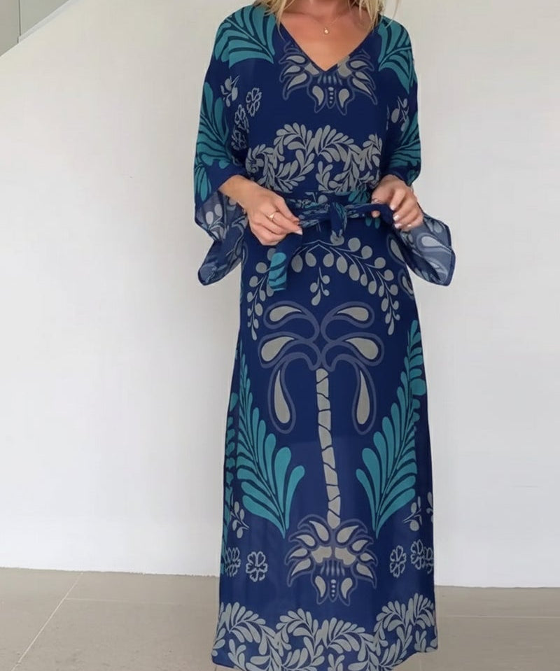 Bohemian V-Neck Loose Dress