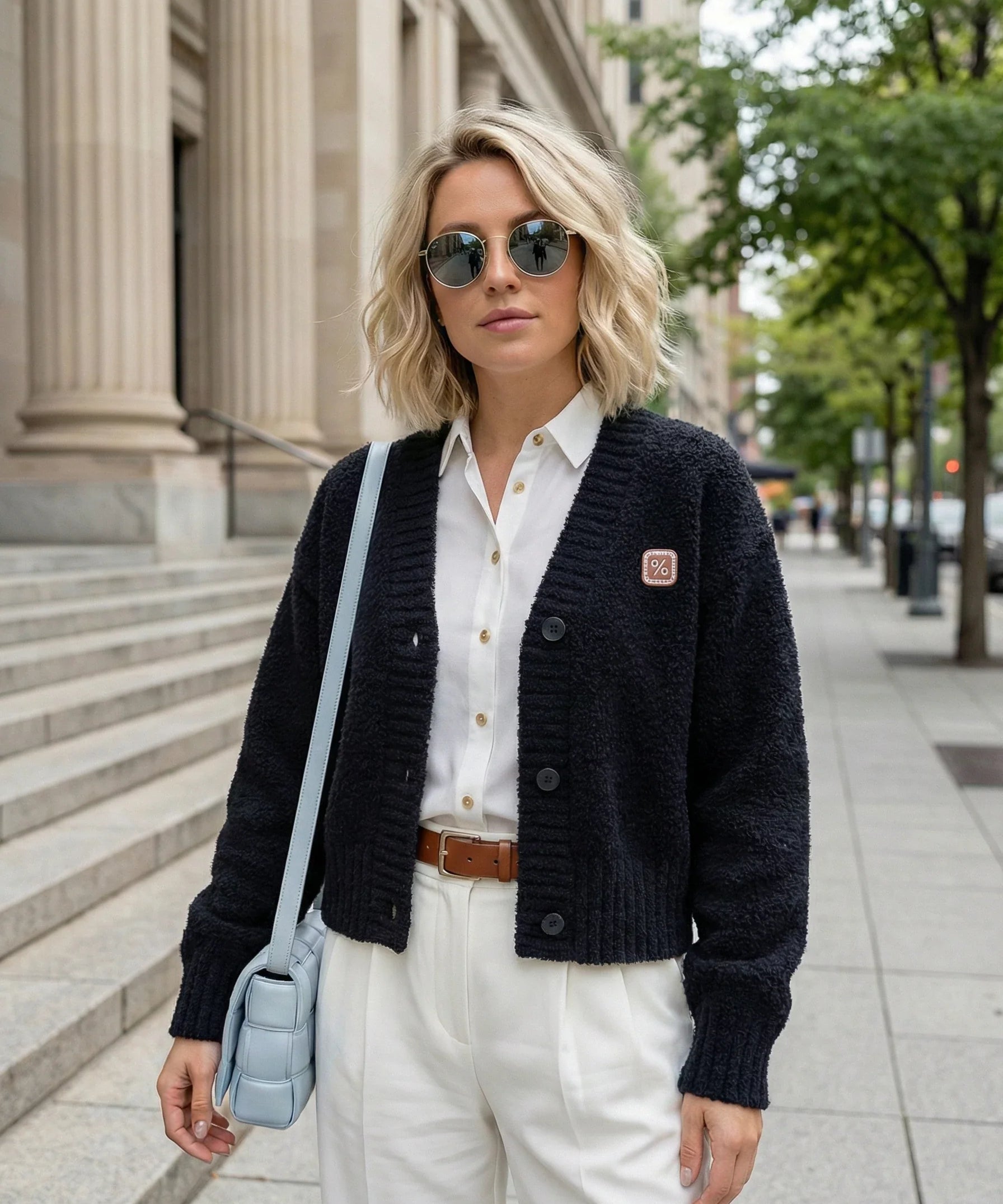 Textured Button-Front Cardigan