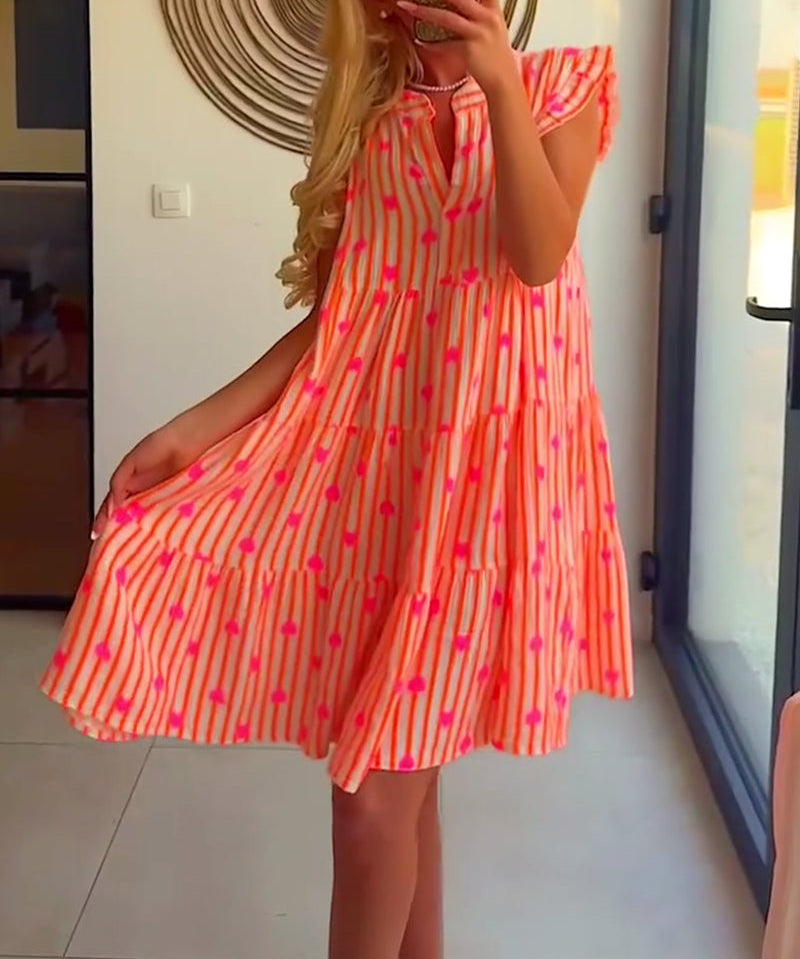 Plunge Neck Boho Dress