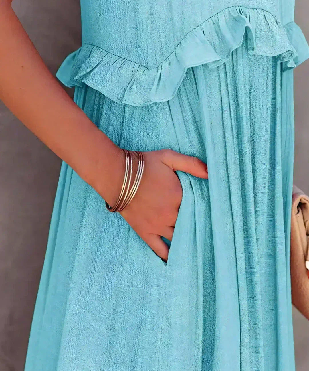 Soft Ruffle Casual Dress – Lightweight, Flowy Summer Style Perfect for Travel & Everyday Elegance