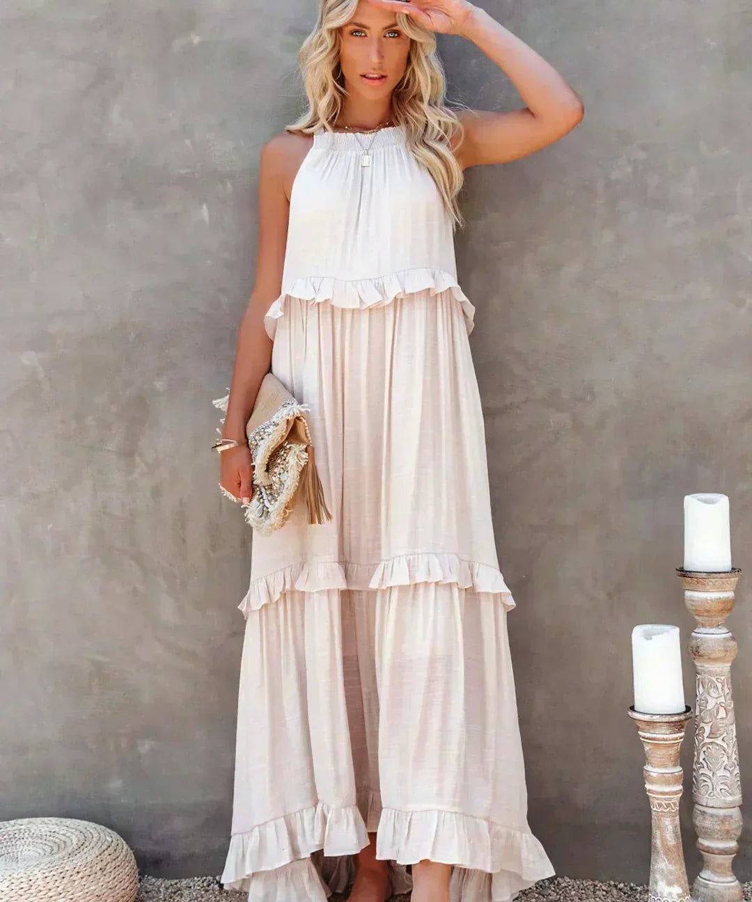 Soft Ruffle Casual Dress – Lightweight, Flowy Summer Style Perfect for Travel & Everyday Elegance