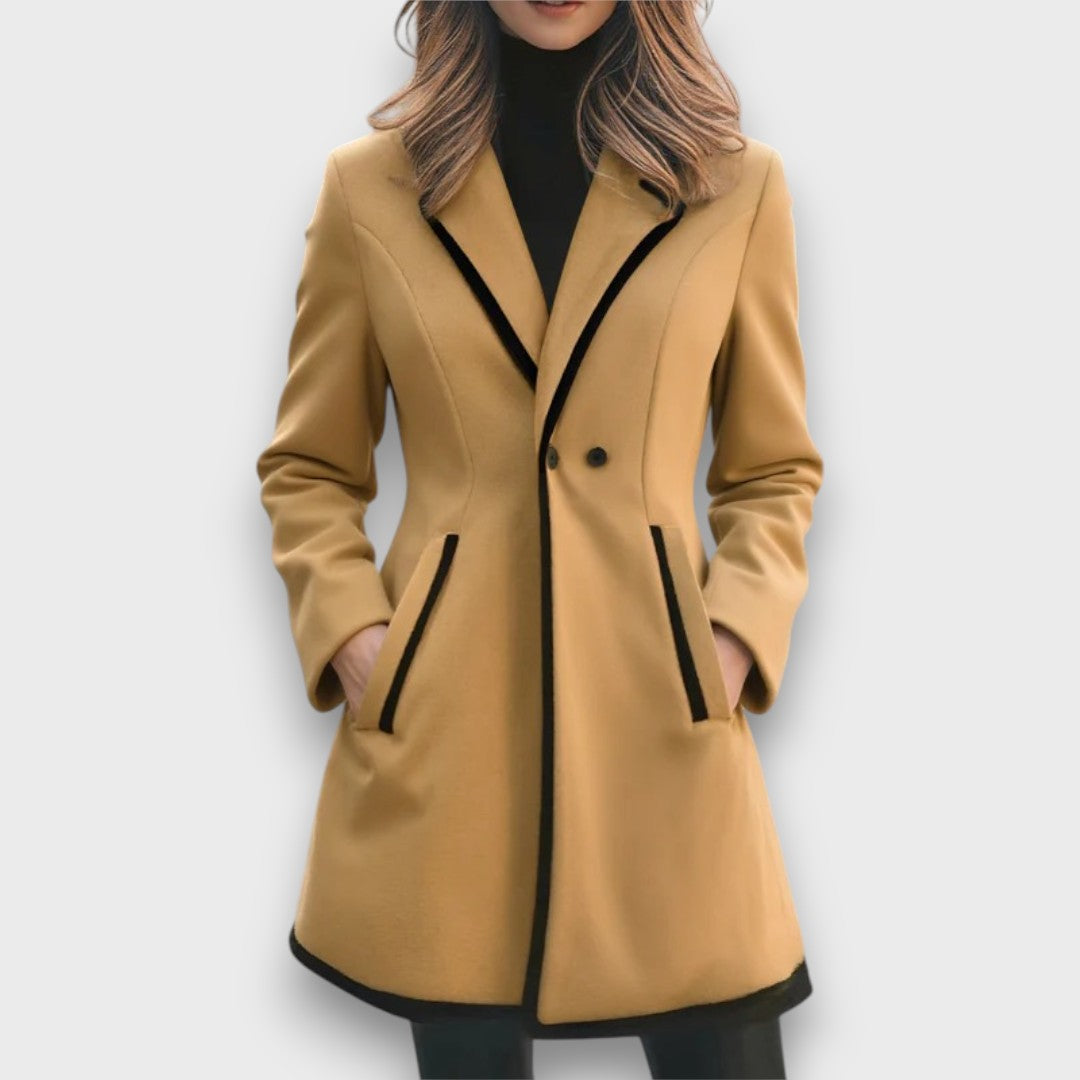 Morenza – White Coat with Black Trim