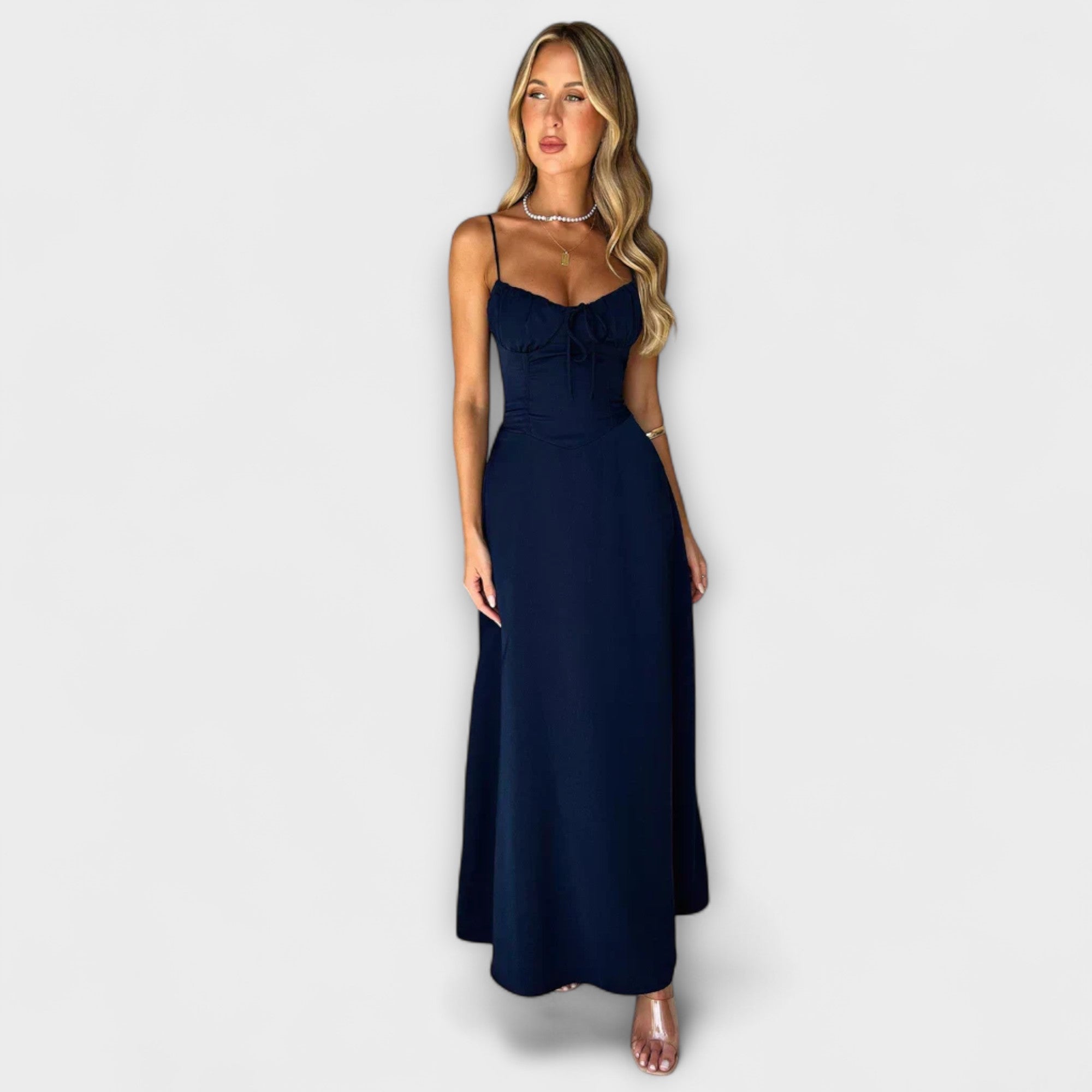 Estelle – Delicate Strappy Dress in Soft Pastel