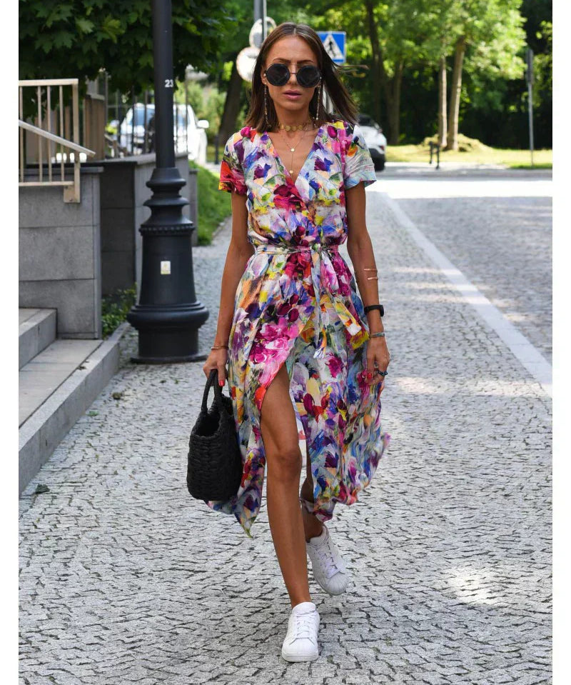 Stylish V-Neck Cocktail Dress