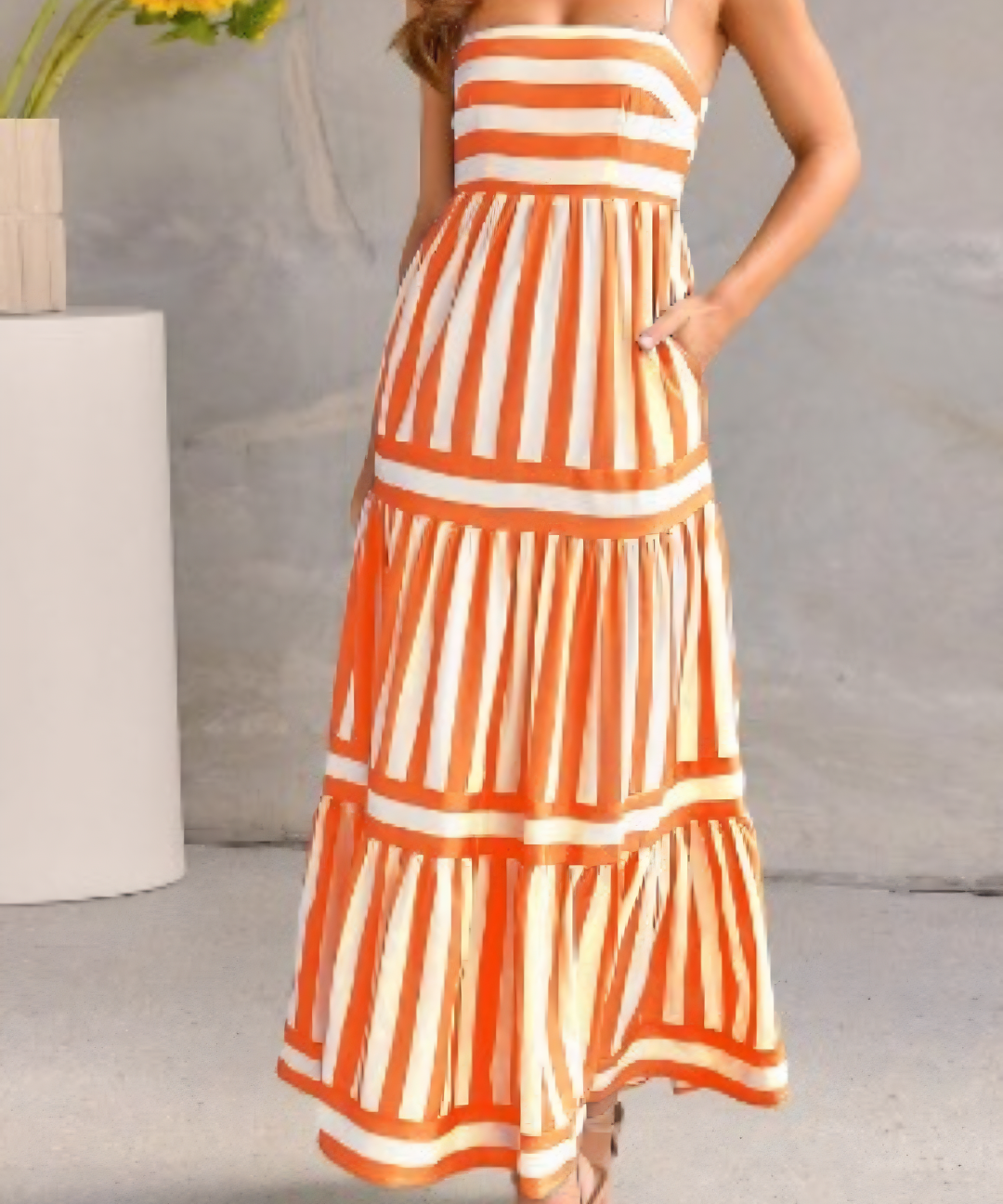 Flowy Full-Length Evening Dress